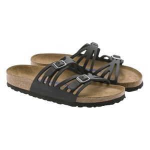 Birkenstock Granada Soft Footbed Sandal Black Oiled Leather 42 W11